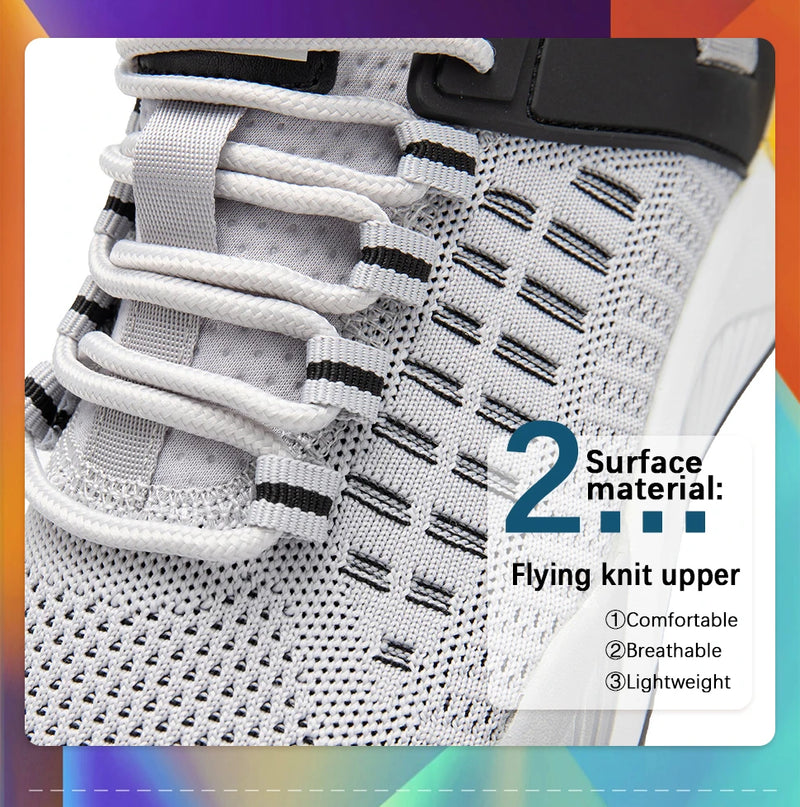 Baasploa Men Casual Sneakers New Mesh Breathable Sport Shoes For Men Lightweight Comfort Running Shoes Non-Slip Outdoor Male