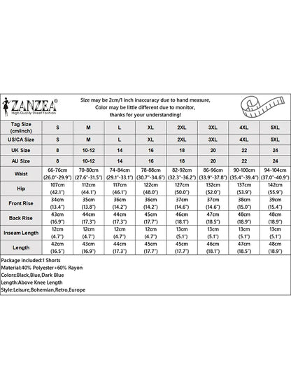 2024 Summer Denim Blue Shorts ZANZEA Women Trousers Elastic Waist Vinatge Pleated Shorts Fashion Wide Leg Pants Casual Shorts
