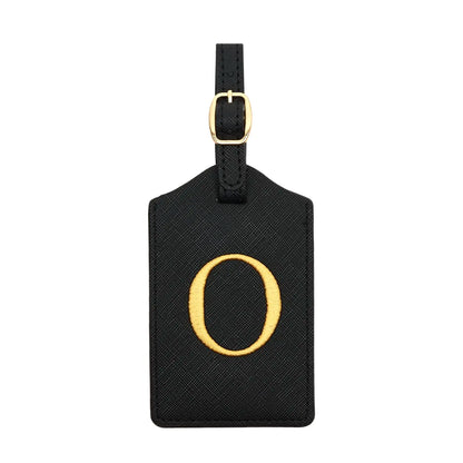 PU Leather Luggage Tag for Travel - Durable Suitcase ID Tag with Privacy Cover & Name Card Slot (A-Z) liu