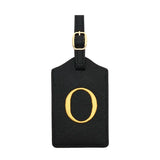 PU Leather Luggage Tag for Travel - Durable Suitcase ID Tag with Privacy Cover & Name Card Slot (A-Z) liu