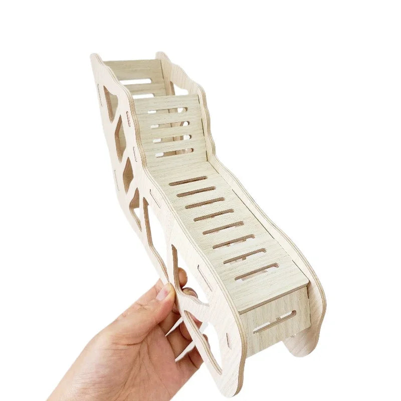 Hamster Wooden Hideout Cave Toy for Dwarf Hamsters Golden Bears Hideaway House with Peekaboo Design Small Animal Cage Accessories