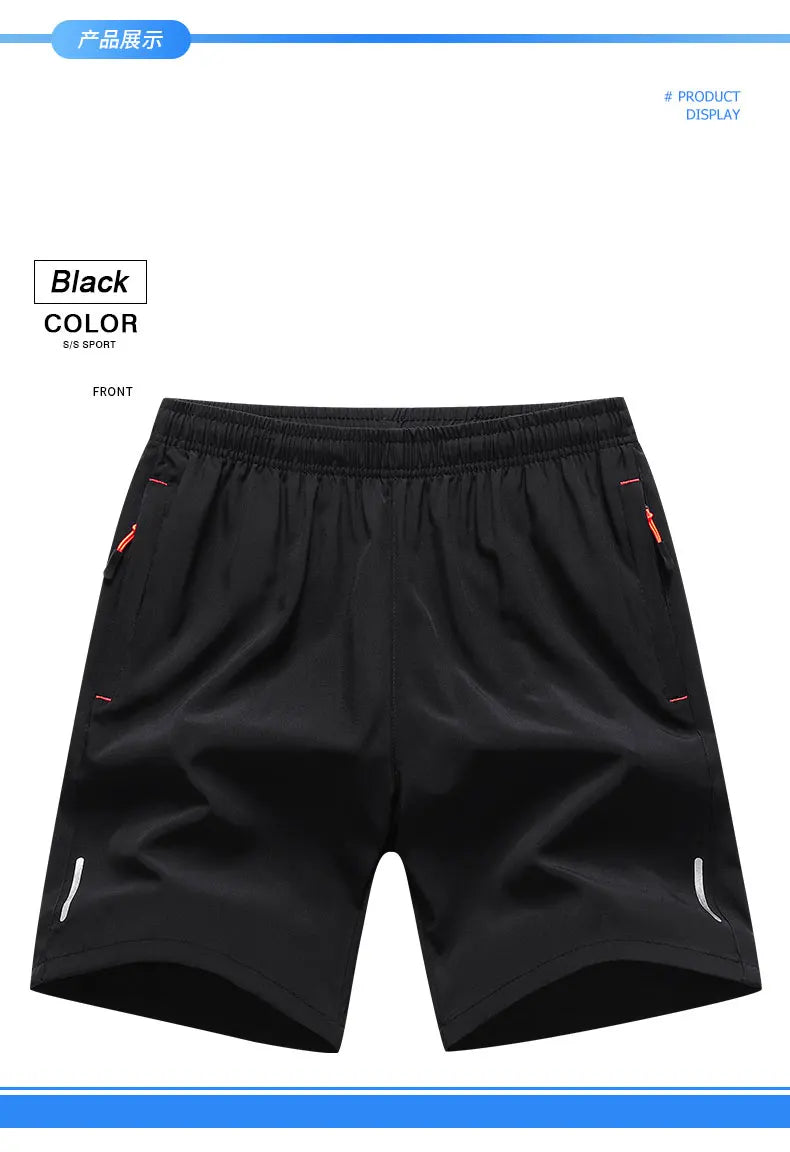 Summer Running Sports Shorts Men Breathable Beach Shorts Ice Silk Comfortable Elastic Waist Fitness Basketball Short Sportswear