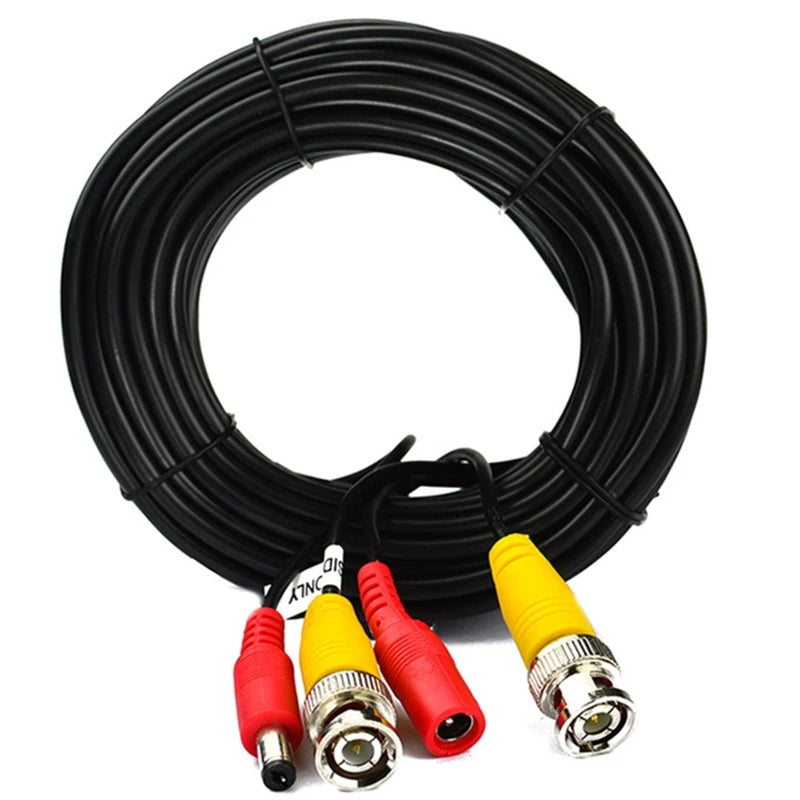 Cable coaxial BNC+CC 2 en 1 para exteriores, conector BNC de 5-50 m, alimentación de vídeo para cámaras AHD, sistema DVR, cámara de vigilancia de seguridad.