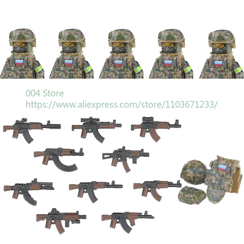 Military Special Forces Action Figure Building Blocks Ghillie Suit Weapons Sniper SWAT Ghost KSK Police Bandit Boy Toy Gift F029