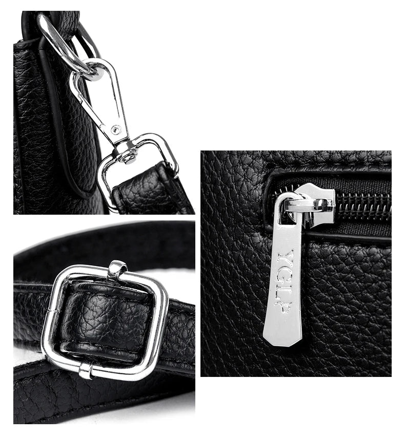 Genuine Brand Women's Soft Leather Shoulder Bags Luxury Designer Crossbody Bags Ladies Casual Tote Bag Messenger Commuting Sac