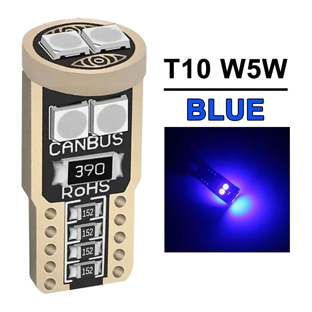 2/4/6/10/20 Pieces CANBUS T10 W5W LED Bulbs for Car Interior Dome Door Map Trunk License Plate Lights 12V 3030SMD White Yellow