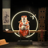 New Chinese Style Zen Ornaments for Entrance Living Room Office God of Wealth Buddha Statue Reflux Incense Decoration