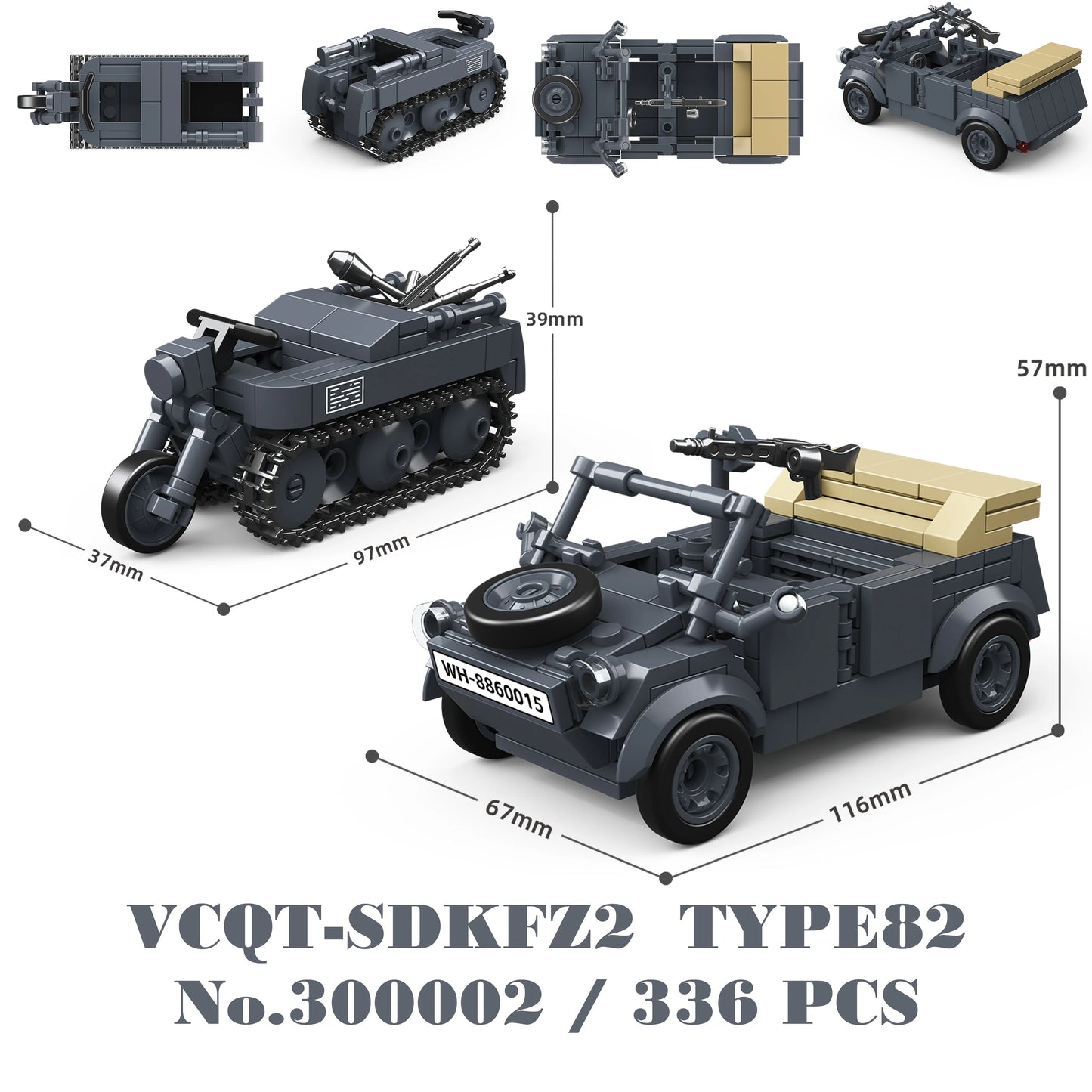Military WW2 Tanks Tiger Sherman T34 Panzer Vehicle Airplane Army Soldier Weapons Model Building Block Brick Children Kids Toys
