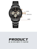 NAVIFORCE NF8076 Sports Watches for Men Stainless Strap Quartz 3ATM Waterproof Shockproof New Fashionable Clock