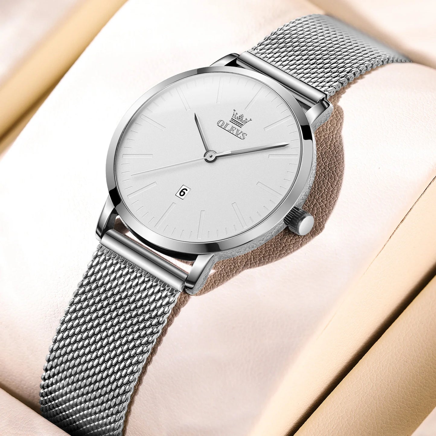 OLEVS Luxury Fashion Watch for Women Stainless Steel Waterproof Quartz Ladies Wristwatch Original Simple Elegant Women's Watches