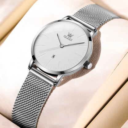 OLEVS Luxury Fashion Watch for Women Stainless Steel Waterproof Quartz Ladies Wristwatch Original Simple Elegant Women's Watches