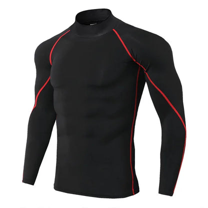 Men's Quick Dry Sports T-Shirt Bodybuilding Running Long Sleeve Compression Gym Fitness Tight Rashgard 