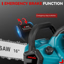 16Inch 8000W Brushless Electric Chainsaw LED Auto Oiling Cordless Woodworking Garden Chain Saw Power Tool For 21V 18V Battery