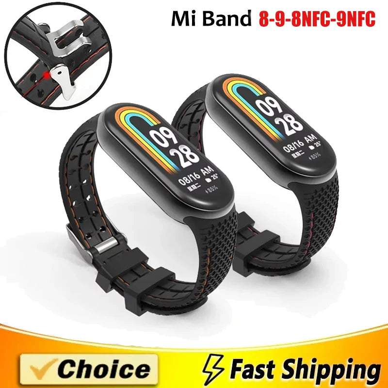 Strap For Mi band 8 9 Bracelet Sport belt Silicone Replacement Smartwatch bracelet watchband for Xiaomi mi band NFC strap