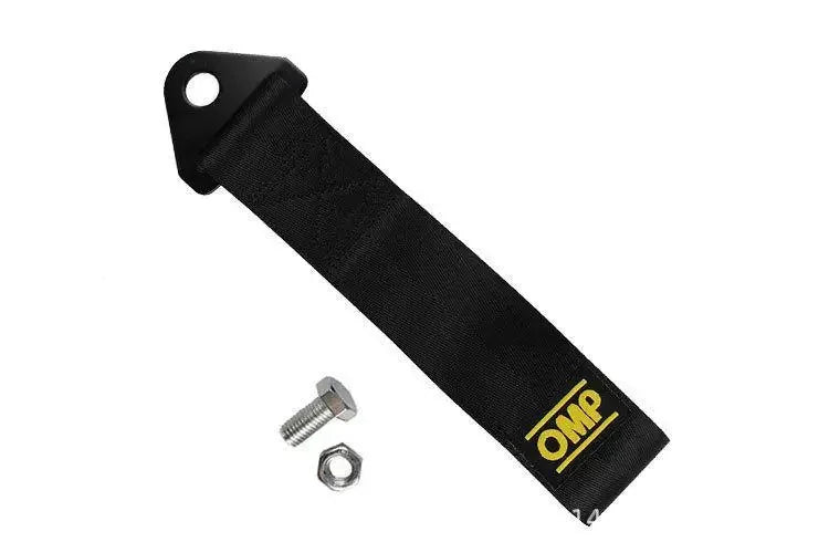 Cuerda de remolque para coche Omp, modificación, gancho de seguro de automóvil, parachoques delantero, cuerda de remolque, cabeza de vehículo, serpentina para coche, accesorios decorativos
