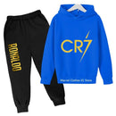 2024 Cristiano Ronaldo CR7 Cosplay Costumes Kids Football Idol Hoodie Set Pants Kids Boys High Quality Tops Girls Clothing Sets