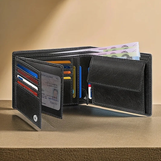 Tarjetero de cuero genuino de lujo hecho a mano para hombre, tarjetero de cuero para hombre, tarjetero de identificación, billetera para tarjetas