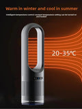 German dualpurpose cooling and heating bladeless fan, household silent small warm air heater, vertical floor standing electric