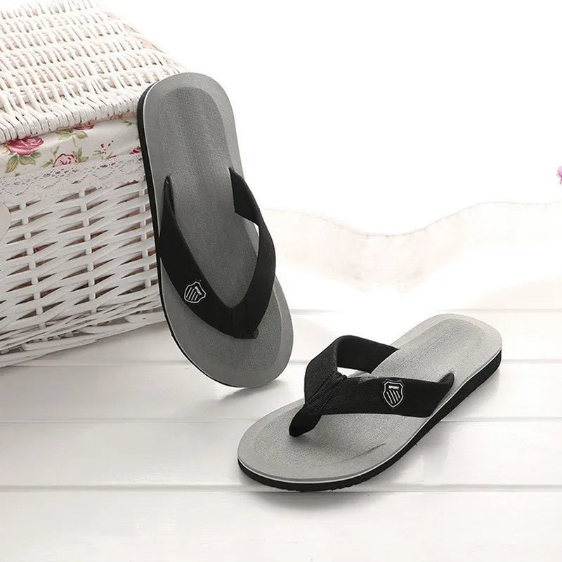 Men's Casual Flip Flops Fashion Beach Shoes Men Summer Non-Slip Flat Slides Men's Slippers Indoor House Shoes Man Male Slipper