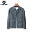 New Spring Autumn Men Outdoor Leisure Windbreak Lapel Jacket Men Solid Color Fashion Style Brand Loose Jacket Coat Male Clothing