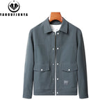 New Spring Autumn Men Outdoor Leisure Windbreak Lapel Jacket Men Solid Color Fashion Style Brand Loose Jacket Coat Male Clothing