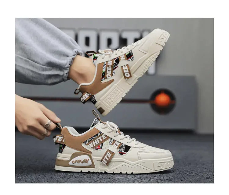 Casual Fashion Leather Sneakers New Skateboard Men's Shoes Outdoor Running Sports Shoes Hiking Tennis Platform Luxury Footwear