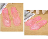 Beach Flip Flops for Women Thong Sandals Summer Jelly Shoes Girls Transparent Slides Solid Fashion PVC Flat Non-Slip Slippers