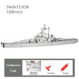 Children DIY Metal 3D Assembly Building Blocks Aircraft Warship Model Screw Nut Metal Toys Adult High-Difficulty Puzzle