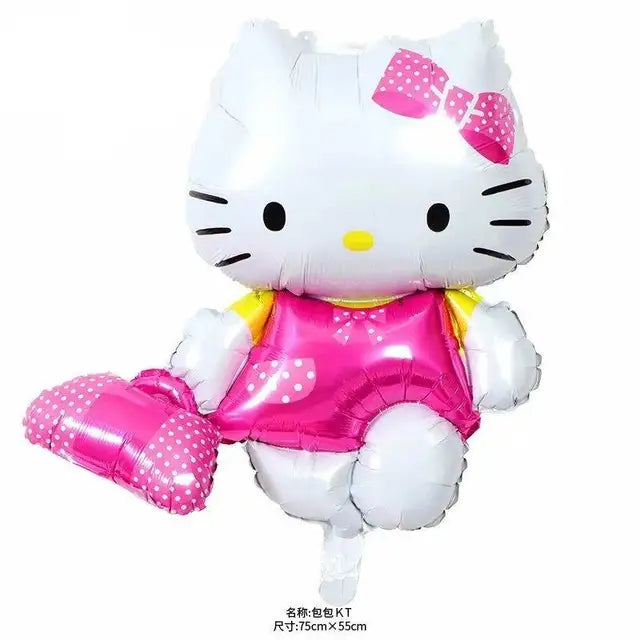 Lindo juego de globos decorativos para fiesta de anime, temática de Hello Kitty, fiesta de cumpleaños de niña kawaii, globos para baby shower, 5 piezas 