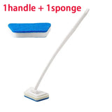 Cepillo de limpieza de esponja para baño, herramienta multifuncional, mango largo, extraíble, para el hogar, para bañera, azulejos de cerámica.
