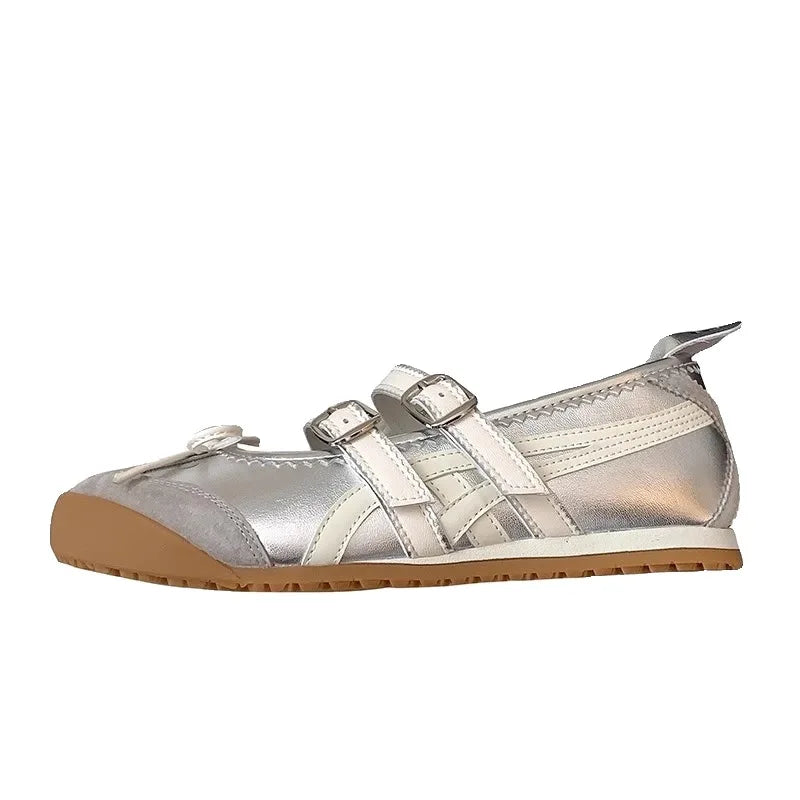 Women Flats Bow Ballet Dance Mary Jane Shoes Summer Sandals 2024 Fashion New Brand Dress Designer Casual Shallow Zapatos Mujer
