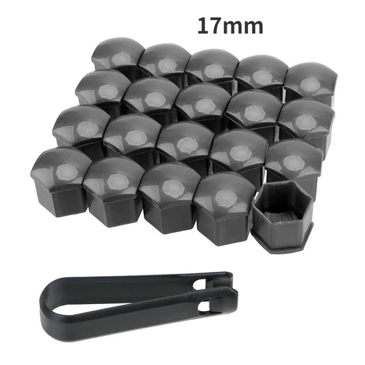 Tampas de proteção para porca de roda de carro, tampas antiferrugem para parafuso de cubo automático, parafuso de porca de pneu de carro, decoração externa 19/17mm 20 tamanhos