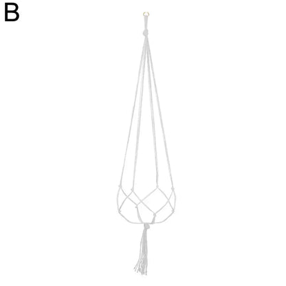 1pcs Braided Rope Hanging Basket  Flower Pot Straw Macrame Net Hanger Garden Holder Craft Plant Balcony Decor Accessories
