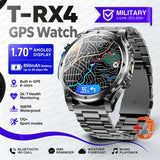 Novo Smartwatch Masculino T-RX4 Ultra GPS 2026 – Posicionamento GPS de 6 satélites, resistência à água 10ATM, bateria de 850mAh, bússola e mais de 170 modos esportivos.