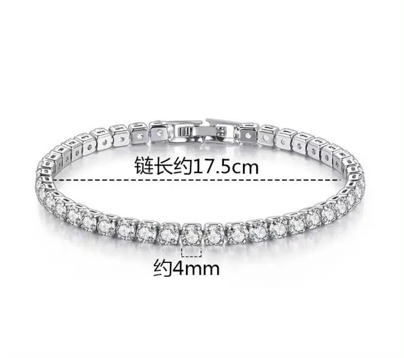 Pulsera de tenis de moissanita auténtica de 3 mm D VVS, con brillo de diamante, sólida S925, joyería para boda, regalo para mujer.