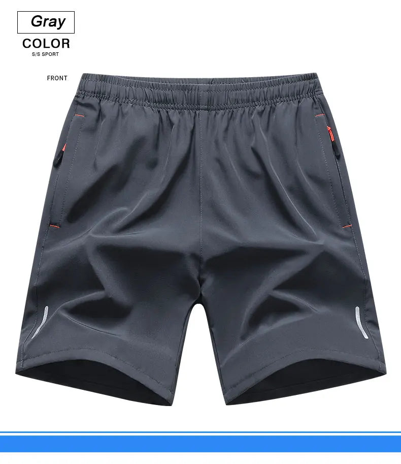 Summer Running Sports Shorts Men Breathable Beach Shorts Ice Silk Comfortable Elastic Waist Fitness Basketball Short Sportswear