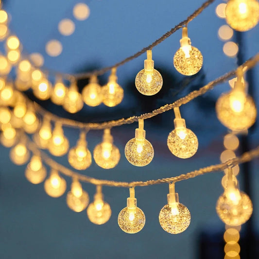 Guirnalda de luces LED de colores para acampar al aire libre, 6 metros, luz de estrella, luz decorativa navideña, batería USB
