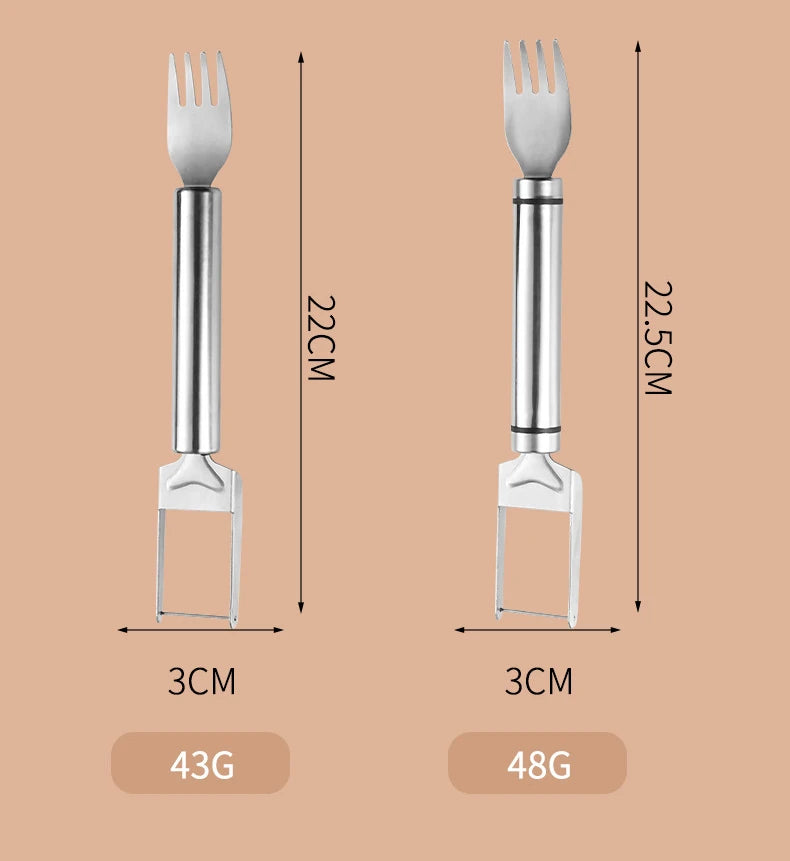 Stainless Steel Watermelon Cutting Tool Functional Watermelon Fork Slicer Slicing Tool for Melons Fruit Fork Kitchen Gadgets