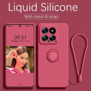 Luxury Liquid Silicone Magnetic Holder Stand Phone Case For XiaoMi 13T 14T 15 Redmi 13C 4G Note 12 13 14 Pro Plus 5G Back Cover