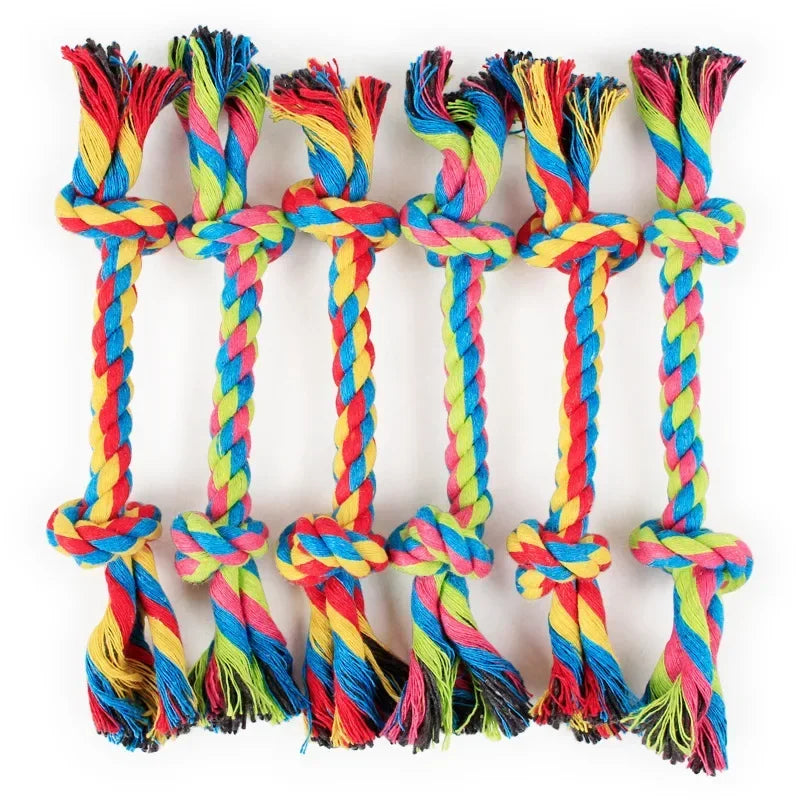 Brinquedo De Nó De Corda De Algodão Trançado Para Cães Mastigar Cachorro, Limpeza Dos Dentes, Osso, Produtos Pet, Durável, 24cm