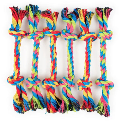Brinquedo De Nó De Corda De Algodão Trançado Para Cães Mastigar Cachorro, Limpeza Dos Dentes, Osso, Produtos Pet, Durável, 24cm