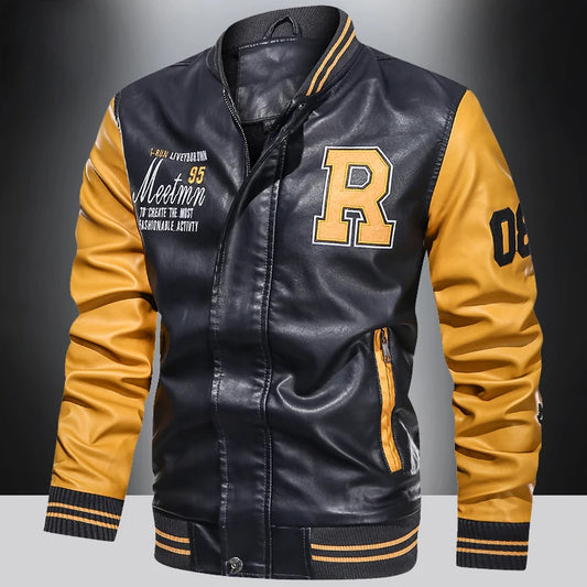Chaqueta de motociclista para hombre, ropa de invierno, protector de moto, impermeable, de cuero PU