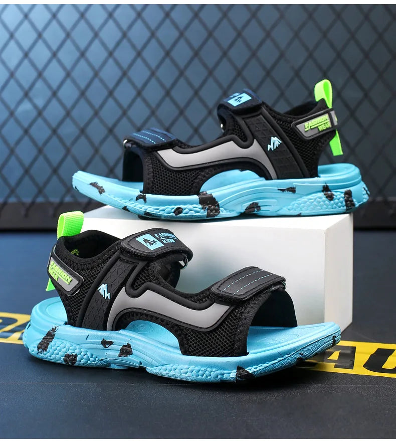 Kids Boys Trendy Camouflage Platform Strap Sandals Lightweight Soft Sole Non-slip Girls Children For Summer Outdoor Beach Shoe