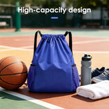 Men Women Sports Backpack, Drawstring Gym Backpack with Side Mesh Pockets, Waterproof Workout Backpack for Basketball Soccer Swi