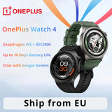 Novo Smartwatch OnePlus Watch 4 (Versão Global) – Tela OLED de 1,5", Snapdragon W5, até 16 dias de bateria, NFC, IP69, Google Assistente e GPS