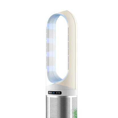German dualpurpose cooling and heating bladeless fan, household silent small warm air heater, vertical floor standing electric