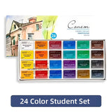 Russian White Nights 16/24 Color Solid Watercolour Paint Set  Watercolor Brush for Beginners Student Drawing Art Supplies