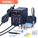 Silverflo 8586D Soldering Station 2 IN 1 Hot Air  Solder Station with 2 Digital display,10-Minute Sleep Mode for SMD Rework