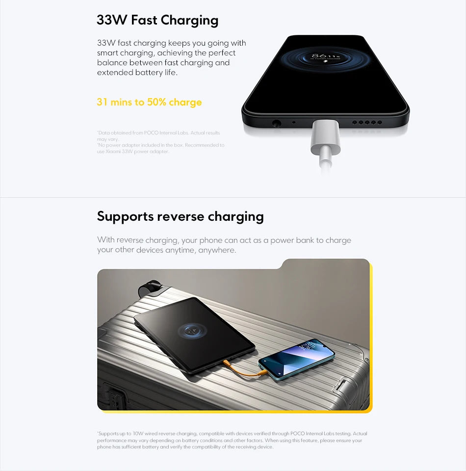 Global Version POCO C85 Smartphone 6.9" Dot Drop display 50MP Camera 6000mAh battery 33W Helio G81-Ultra NFC