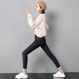 2023 Mujeres Jeans Térmicos Invierno Nieve Cálido Felpa Elástico Jeans Señora Skinny Espesar Polar Denim Pantalones Largos Retro Lápiz Pantalones